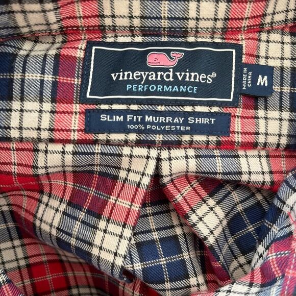Vineyard Vines Performance plaid slim fit Murray shirt, size M. 100% polyester. - Picture 5 of 5